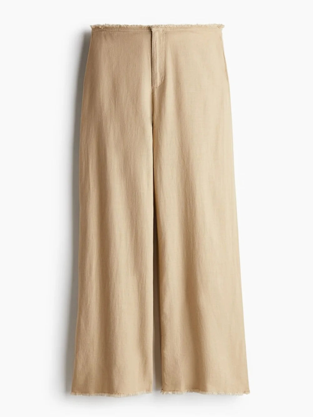 Viral Divided H&M Frayed-Edge Linen-Blend Trousers